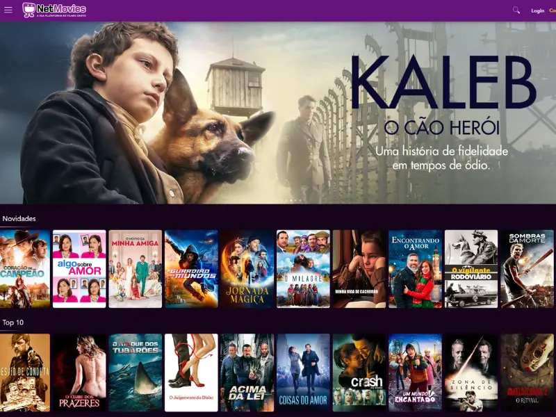 NetMovies com filmes e séries brasileiras para teste IPTV grátis